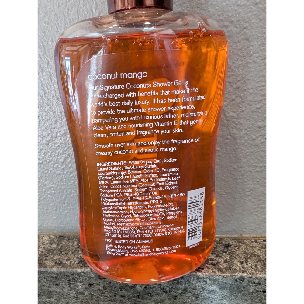 Bath Body Works Signature Coconut Mango Shower Gel RARE 10oz Discontinued - Picture 4 of 5